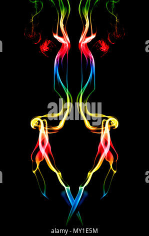 Image of colorful smoke on dark background ( multi colored ) Stock Photo