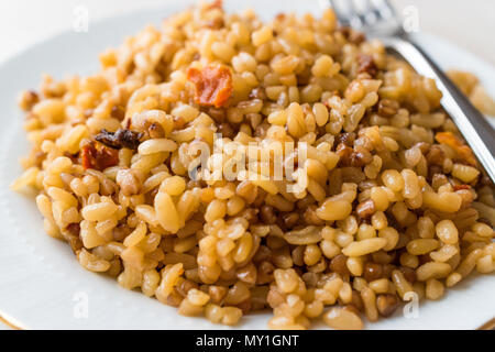 Cooked Bulgur Rice with Buckwheat / Pilav or Pilaf / Bulghur. Organic ...