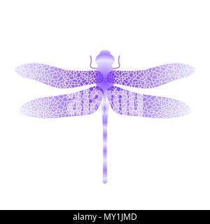Blue Stilized Dragonfly. Insect Logo Design. Aeschna Viridls Stock Vector
