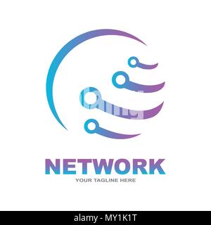 Abstract network connection vector. Global network technology Stock Vector