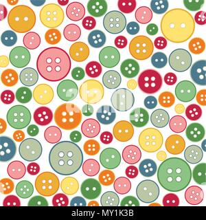 Seamless sewing buttons colorful pattern Stock Vector