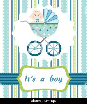 baby boy shower card Stock Vector Image & Art - Alamy