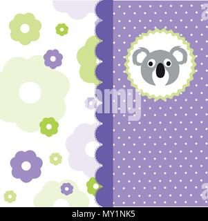 Baby shower invitation with koala cartoon vector design Stock Vector ...
