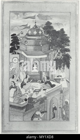 . English: Sa'di and the idol of Somnath, India, c.1604 Source: Arts of the Islamic Book: The Collection of Prince Sadruddin Aga Khan, by Anthony Welch and Stuart Cary Welch (Ithaca: Cornell University Press for the Asia Society, 1982), p. 194; scan by FWP, Sept. 2001 'The Bustan (Garden) and Gulistan (Rose Garden) of the thirteenth-century Iranian poet Sa'di were among the most popular and frequently illustrated books in the Islamic world, particularly in Mughal India, where sumptuous copies were made for both Akbar and Jahangir....Dharm Das illustrates one of the most celebrated stories in t Stock Photo