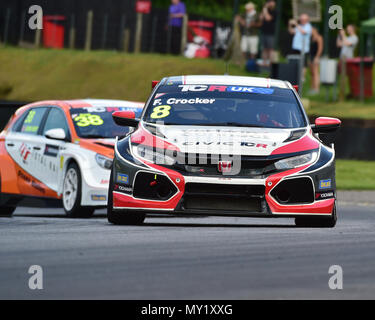 Finlay Crocker, Honda Civic Type-R TCR, TCR UK Championship, TCR UK Race Weekend, Brands Hatch, June 2018, TCR UK Race weekend. Autosport, cars, circu Stock Photo