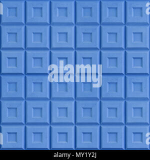 Seamless texture from squares. Abstract texture of blue painted concrete fence. Stock Photo
