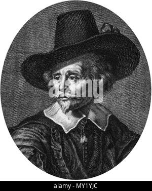 . English: Samuel Coster (16 September 1579, Amsterdam - 1665) . Unknown date. J Houbraken 472 Samuel Coster Stock Photo