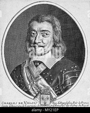 Les gravures de 1654 de Pierre Daret, reproductions Norbert Pous 545 Valois-Charles-Daret Stock Photo