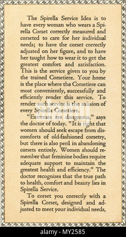 English: a advertising for spirella corset . 1924. Spirella 569 Spirella  Service1924H Stock Photo - Alamy