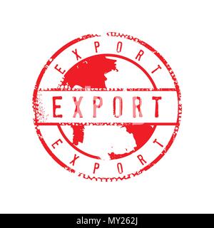 Export Sign Distressed Circle Stamp Vector Sign Graphic Logo Design Template Stock Vector