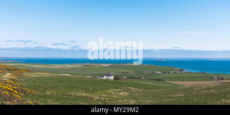 dh Oil Tankers anchorage SCAPA FLOW ORKNEY Supertankers anchored scotland fuel transfer Orphir Stock Photo
