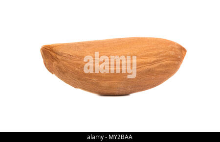 Wild uzbek almonds without shell on white background Stock Photo