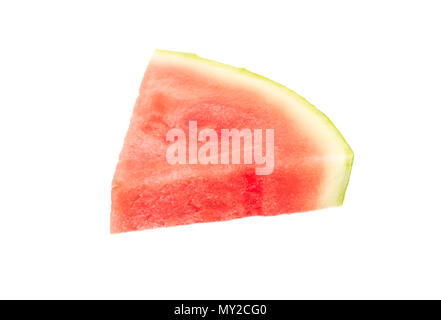 Triangular slice of watermelon on white background Stock Photo