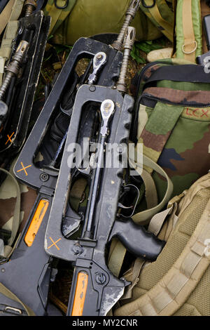 Weapons, military guns, Chambaran military camp, Isère, France Stock ...