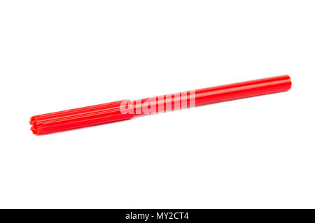 Red felt pen isolated on white background Stock Photo