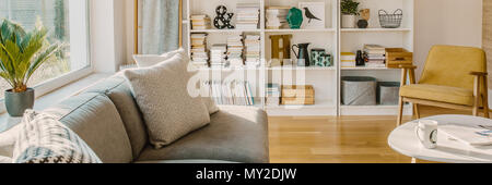 indoor flat room close up woman girl 20 25 young brunette curl long hair  stand smile smiling hold plate cake birthday cake ca Stock Photo - Alamy