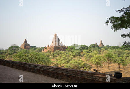 Landscape view area of Buddhism temple in Bagan, Myanmar Stock Photo