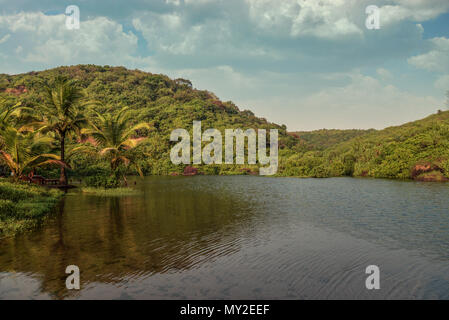 View on Sweet Lake on Arambol beach in Goa, India Stock Photo