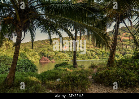 View on Sweet Lake on Arambol beach in Goa, India Stock Photo