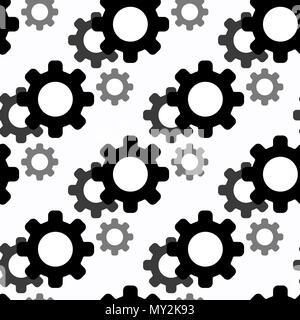 Gear seamless pattern. Vector illustration background eps 10 Stock Vector
