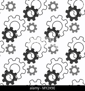 Gear Icon Seamless Pattern Vector Illustration EPS10 Stock Vector