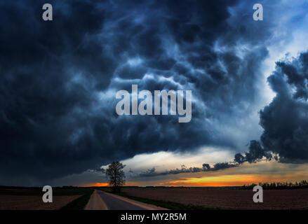 Storm clouds with the rain Stock Photo