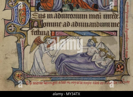 . English: The Magi in flagrante delicto. Book of hours (‘The Taymouth Hours’) , England 14th century. BL, Yates Thompson 13, fol. 94v. 14th century. Unknown 521 The Magi in flagrante delicto Stock Photo
