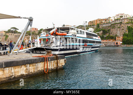 The ferry boat in The Marina Grande on the island of Capri, Campania, Italy Stock Photo