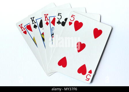 A full house deck of cards - poker Stock Photo