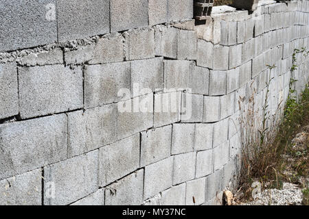Breeze Block Wall Construction with String Line Stock Image - Image of  building, construction: 44474023