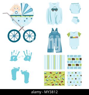 baby boy elements Stock Vector