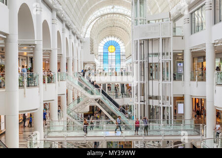Shopping lifestyle: Interior of the large popular modern Bentall Centre shopping mall in Kingston upon Thames town centre, Greater London, UK Stock Photo