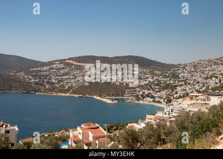 Kalkan Marina, Aerial View Antalya, Turkey Stock Photo