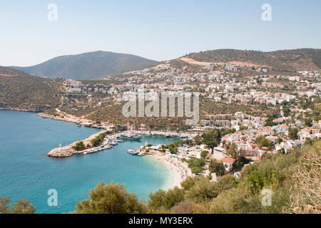 Kalkan Marina, Aerial View Antalya, Turkey Stock Photo