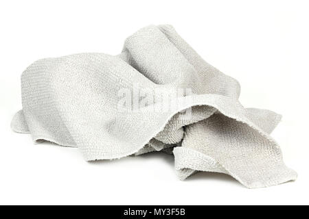 used microfiber cloth isolated on white background Stock Photo