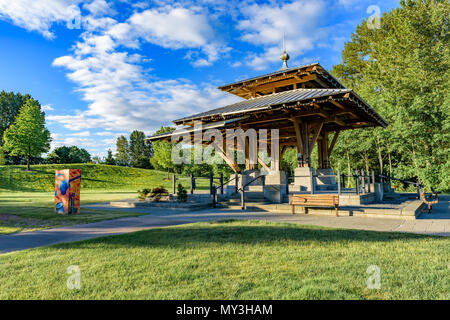 Rotary Centennial Pavilion, Simms Millennium Park, Courtenay, Comox Valley, British Columbia, Canada. Stock Photo