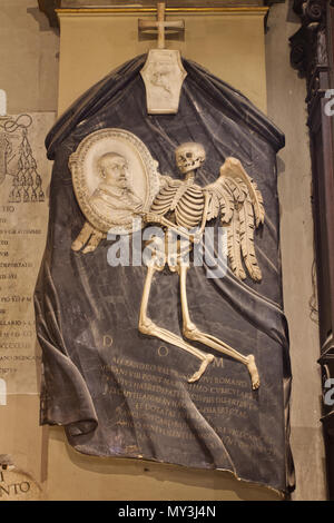 Memorial to Alessandro Valtrini (1639) designed by Gian Lorenzo Bernini - Basilica of San Lorenzo in Damaso (Basilica of St. Lawrence in Damaso), Rome Stock Photo