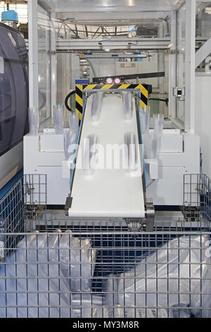 Plastic Cups Manufacture Production in Factory Stock Photo