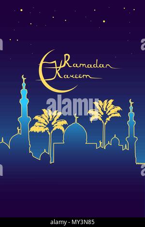 Ramadan kareem meaning "Ramadan is generous" message on 