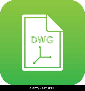 File DWG icon digital green Stock Vector