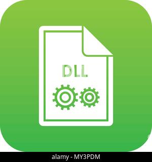 File DLL icon digital green Stock Vector