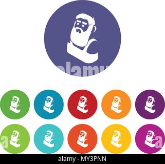 Blacksmith icons set vector color Stock Vector