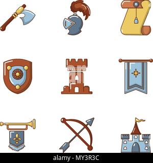 Mediaeval icons set, cartoon style Stock Vector Image & Art - Alamy