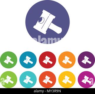 Big sledgehammer icons set vector color Stock Vector