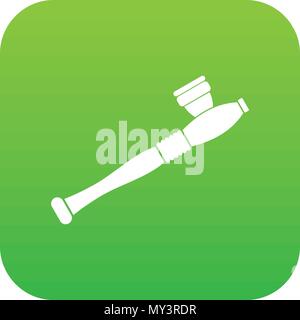 Pipe for smoking marijuana icon digital green Stock Vector