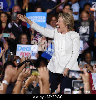 FT LAUDERDALE, FL - NOVEMBER 01: Supporters look on as Democratic presidential nominee Hillary Clinton speaks during a campaign rally at Rev Samuel Deleove Memorial Park on November 1, 2016 in Ft Lauderdale, Florida. The presidential general general election is November 8  People:  Hillary Clinton Credit: Hoo-Me.com / MediaPunch Stock Photo