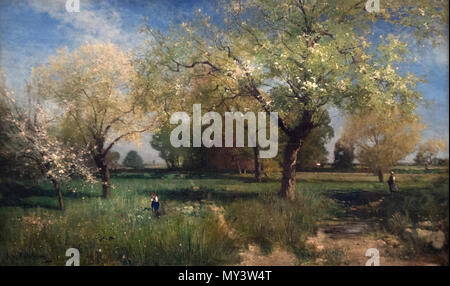 Alfred Wahlberg - Orchard in Spring Stock Photo