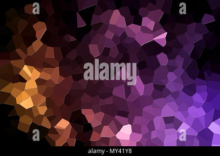 A photograph of an abstract geometric pattern from various polygons and triangles of pink, orange and purple Stock Photo