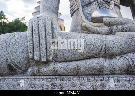 Close up path Hand of an ancient Buddha historical park in Thailand Stock Photo