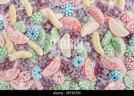 Mixed colorful fruit bonbon close up, may use as background Stock Photo